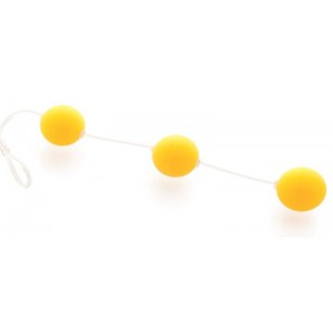 Анальная цепочка из 3 желтых шариков
