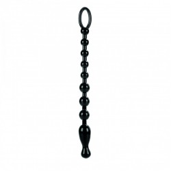 Анальная чёрная цепочка COLT Max Beads - 28 см.