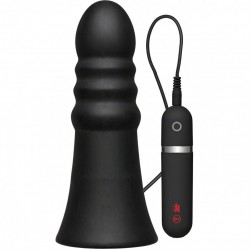 Анальная вибропробка Kink Vibrating Silicone Butt Plug Ridged 8 - 20,32 см.