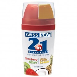 Ароматизированный лубрикант Swiss Navy Lube 2-in-1 Strawberry Kiwi Pina Colada - 50 мл.