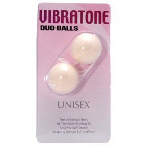 Белые вагинальные шарики Vibratone DUO-BALLS