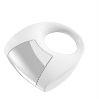 Белое эрекционное кольцо B8 с вибрацией