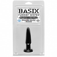 Черная анальная пробка Basix Rubber - 15 см.