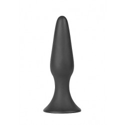 Черная анальная втулка Silky Buttplug Medium - 12,5 см.