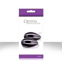 Черные стеклянные вагинальные шарики Crystal Kegel Eggs