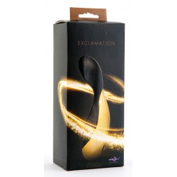 Черно-золотистый перезаряжаемый вибратор Exclamation - 13,5 см.
