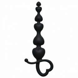Чёрная анальная цепочка Begginers Beads - 18 см.