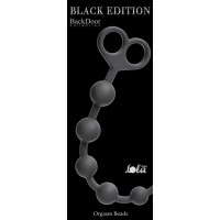 Чёрная анальная цепочка Orgasm Beads - 33,5 см.