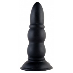 Чёрная анальная втулка SMILING SILICONE BUTT PLUG BLACK - 8,9 см.