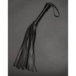 Чёрная кожаная плеть с 22 хвостами - 40 см.