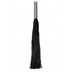 Чёрная плётка Leather Whip Metal Long - 49,5 см.