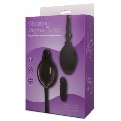 Чёрная вибропомпа для вагины с 7 режимами вибрации VIBRATING VAGINA PUMP