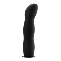 Чёрный страпон Deluxe Silicone Strap On 8 Inch с волнистой насадкой - 20,5 см.