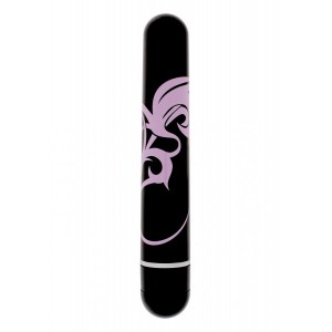 Чёрный вибратор Lovers Ink Tattoo Lardge с принтом - 20 см.