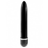 Чёрный вибратор-реалистик 8 Vibrating Stiffy - 24,8 см.