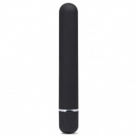 Чёрный вибратор с принтом CLASSIC VIBRATOR BLACK PINK LIPSTICK WOMAN - 18,4 см.