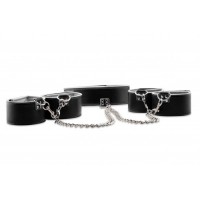 Чёрно-белый двусторонний комплект для бандажа Reversible Collar / Wrist / Ankle Cuffs