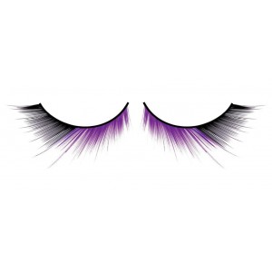 Чёрно-фиолетовые ресницы-перья