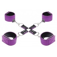 Чёрно-фиолетовый двусторонний комплект для бандажа Reversible Hogtie