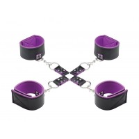 Чёрно-фиолетовый двусторонний комплект для бандажа Reversible Hogtie