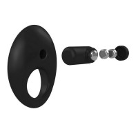 Чёрное эрекционное кольцо B5 с вибрацией