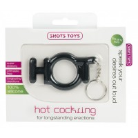 Чёрное эрекционное кольцо Hot Cocking