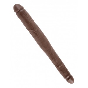 Двусторонний коричневый дилдо 16 Tapered Double Dildo - 40,6 см.