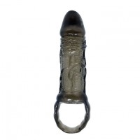 Фаллическая насадка на пенис с подхватом мошонки - 16 см.