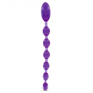 Фиолетовая анальная цепочка ANAL DILDO OVAL LUST - 27,5 см.