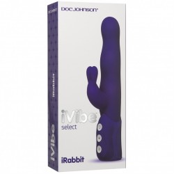 Фиолетовый хай-тек вибромассажер iVibe Select iRabbit - 26 см.