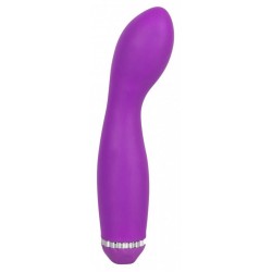 Фиолетовый силиконовый вибромассажёр - 22,5 см.