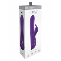 Фиолетовый вибратор OVO K6 с клиторальным стимулятором