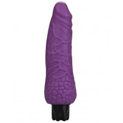 Фиолетовый вибратор-реалистик Realistic Skin Vibrator Small - 16,3 см.