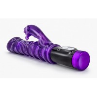 Фиолетовый вибратор с ребрами Luxe Jungle Jaguar - 26 см.