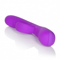 Фиолетовый вибромассажер Impress Dove со стимуляцией клитора - 18 см.