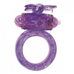 Фиолетовое виброкольцо на пенис Flutter-Ring
