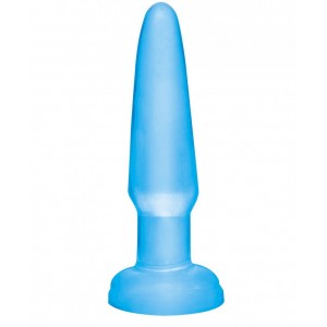 Голубая анальная пробка Beginners Butt Plug - 10,9 см.