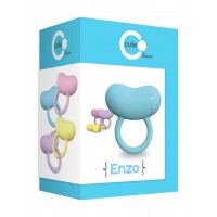 Голубое виброкольцо на пенис ENZO COUPLES RING