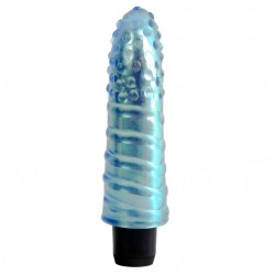 Голубой вибратор Jelly Gems №5 - 15,2 см.