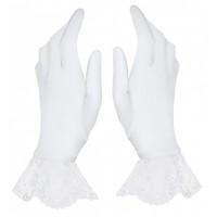 Короткие перчатки Etheria с оборками из тонкого цветочного кружева