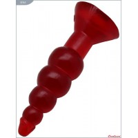 Красная гелевая анальная ёлочка - 17 см.