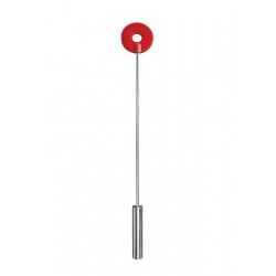 Красная шлёпалка Leather Circle Tiped Crop с наконечником-кругом - 56 см.