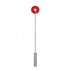 Красная шлёпалка Leather Circle Tiped Crop с наконечником-кругом - 56 см.
