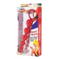 Красные анальные бусы Sweet Heart Silicone Anal Beads - 18,4 см.