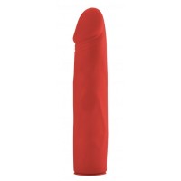 Красный страпон Deluxe Silicone Strap On 10 Inch - 25 см.