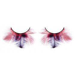 Красно-фиолетовые ресницы-перья