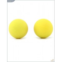 Металлические вагинальные шарики с жёлтым силиконовым покрытием