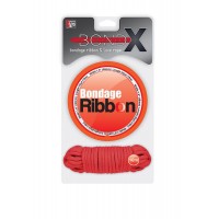 Набор для фиксации BONDX BONDAGE RIBBON LOVE ROPE: красная лента и веревка