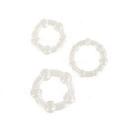 Набор из 3 прозрачных эрекционных колец различного диаметра Island Rings